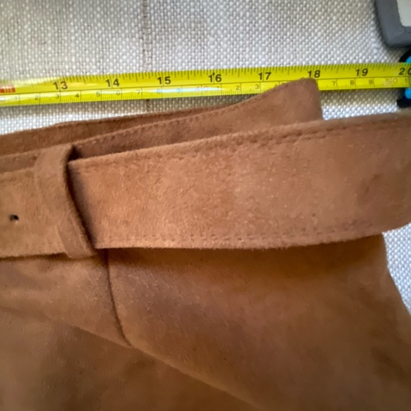 Vintage Conrad C Brown Caramel Faux Suede Maxi Western Prairie Skirt-Sz-18 - Picture 13 of 16